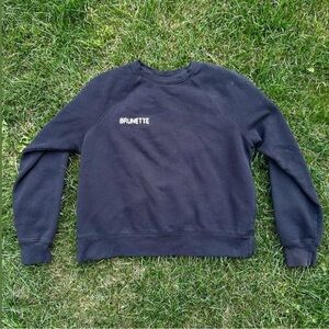 Brunette The Label Black Embroidered Women’s Crewneck Pullover Sweater